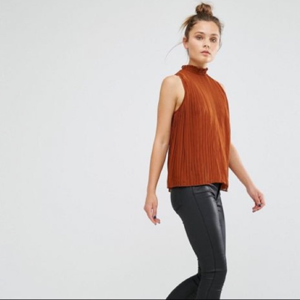 Rust Orange New Look Pleated Tank - image 1